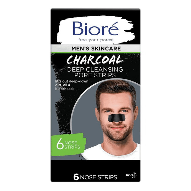 Biore Men's Charcoal Deep Cleansing Pore Strips 6 Pack