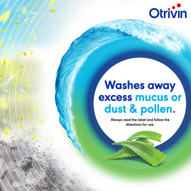 Otrivin Breathe Clean Natural Daily Nasal Cleanser with Isotonic Seawater & Aloe Vera 50mL