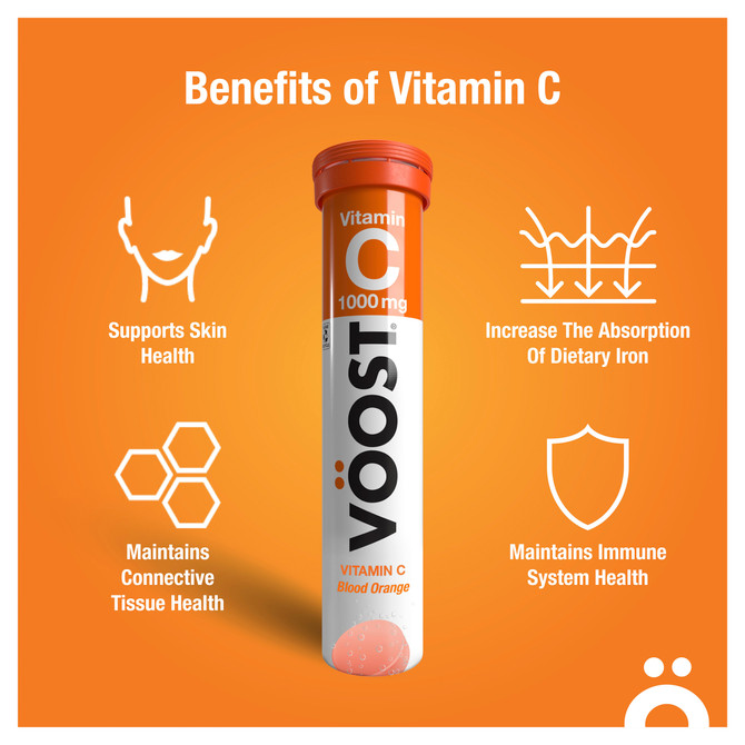 Voost Vitamin C Blood Orange Effervescent Vitamins 20 Tablets