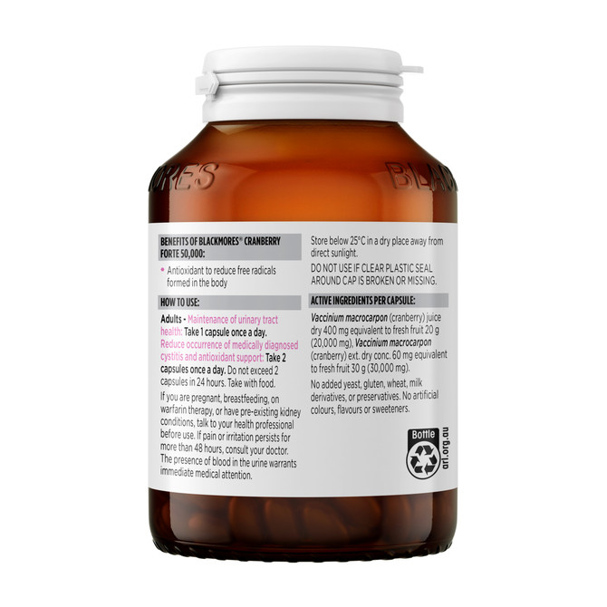 Blackmores Cranberry Forte 50,000 90 Capsules