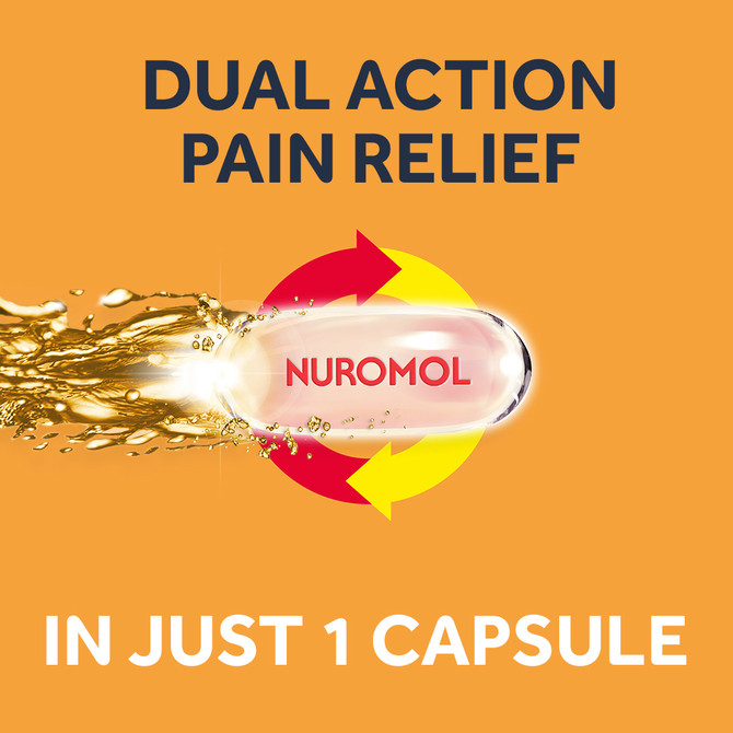Nuromol Strong Pain Relief Liquid Capsules 200mg Ibuprofen/500mg Paracetamol 20 pack