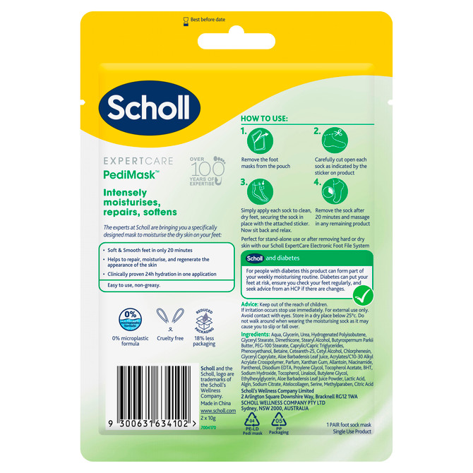 Scholl Expertcare Pedimask with Aloe Vera 1 Pair