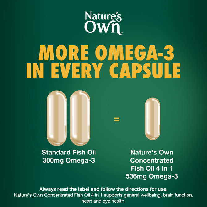 Nature's Own Concentrated Fish Oil 4 in 1  -  90 Capsules