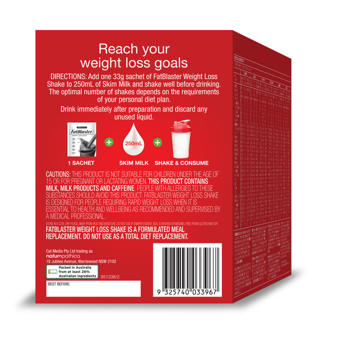 FatBlaster Variety Pack Weight Loss Shake 14x 33g sachets