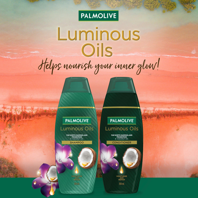 Palmolive Luminous Oils Hair Conditioner, Northern New South Wales Frangipani & Coconut Oil, 350mL, Moisturise and Repair