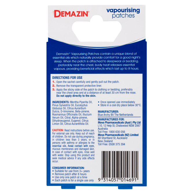 Demazin Vapourising Patches 6 Pack