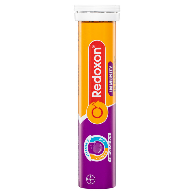 Redoxon Immunity Vitamin C, D and Zinc Blackcurrant Flavoured Effervescent Tablets 15 pack