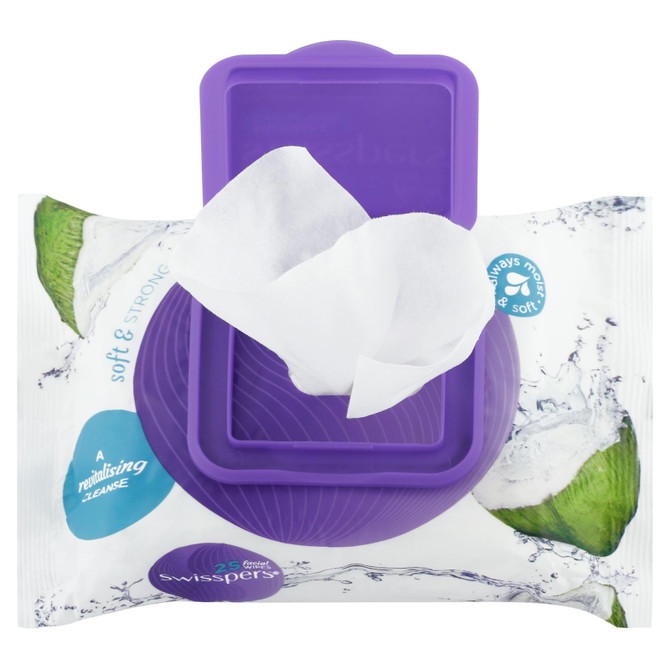 Swisspers Micellar and Coconut Water Facial Wipes 2 x 25 Twin Pack