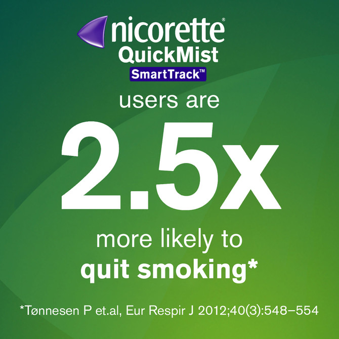 Nicorette Quit Smoking QuickMist SmartTrack Nicotine Mouthspray Duo Pack