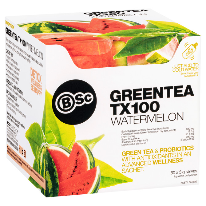 BSc Green Tea TX100 Watermelon 60 Pack 3g