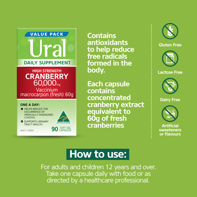 Ural Cranberry Daily Capsules x 90
