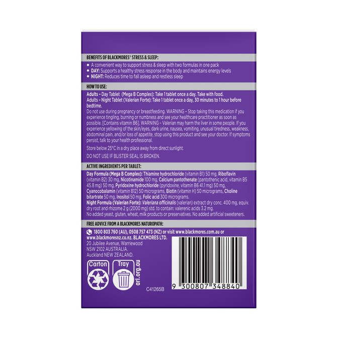 Blackmores Stress & Sleep 20 Tablets