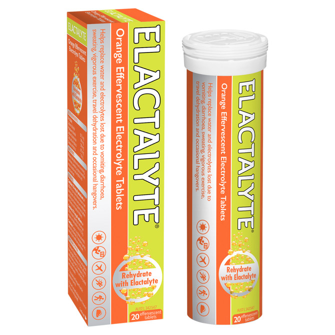 Elactalyte Orange Effervescent Tablets 20pk