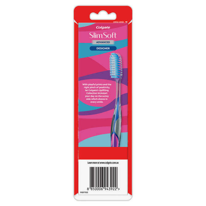 Colgate Slim Soft Advanced Manual Toothbrush, 3 Pack, Ultra Soft Bristles