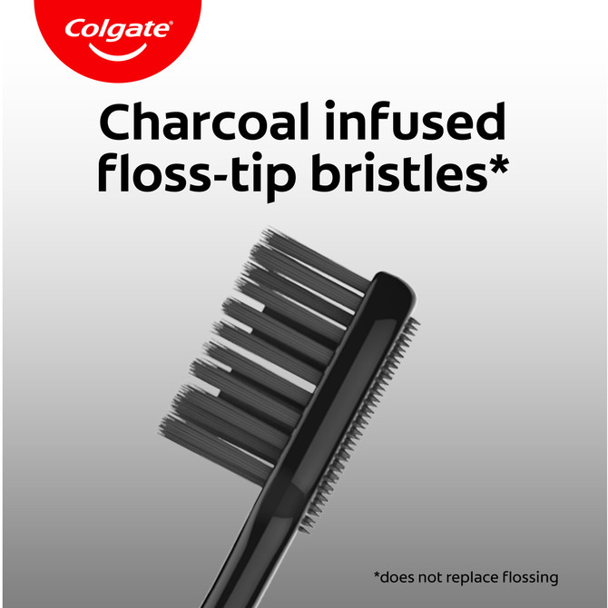 Colgate 360° Charcoal Manual Toothbrush, Soft 3 Pack