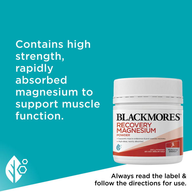 Blackmores Recovery Magnesium Powder 200g Lemon & Lime Powder