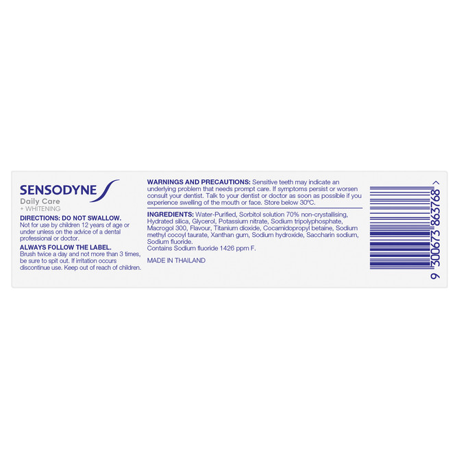 Sensodyne Daily Care + Whitening Sensitivity Toothpaste 50g
