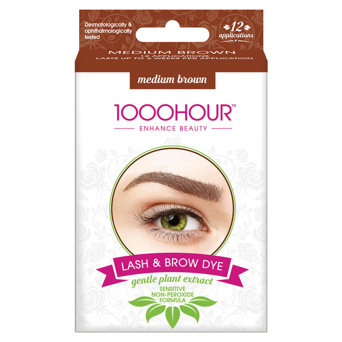 1000HOUR Plant Extract Lash & Brow Dye Kit - Medium Brown
