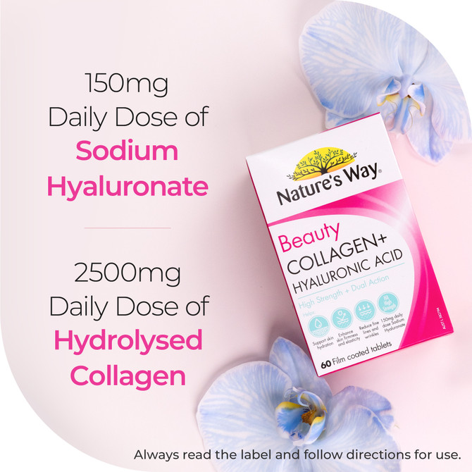 Nature's Way Beauty Collagen + Hyaluronic Acid 60 Tablets