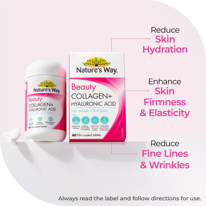 Nature's Way Beauty Collagen + Hyaluronic Acid 60 Tablets