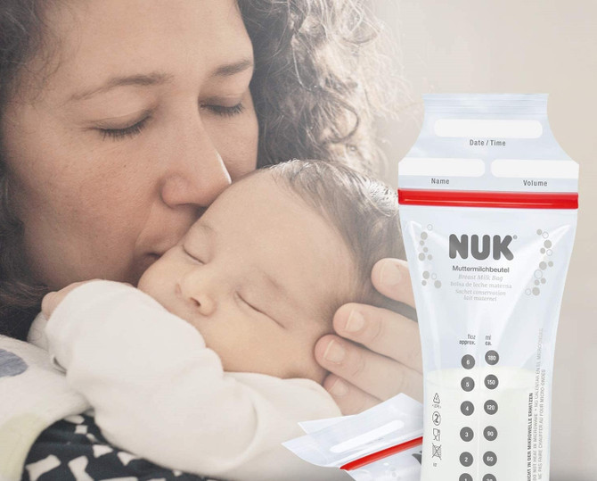 NUK Breast Milk Storage Bags 180ml, 25 Pack