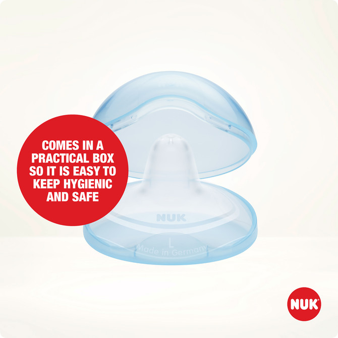 NUK Silicone Nipple Shields, Medium 20mm Nipple Width, 2 Pack