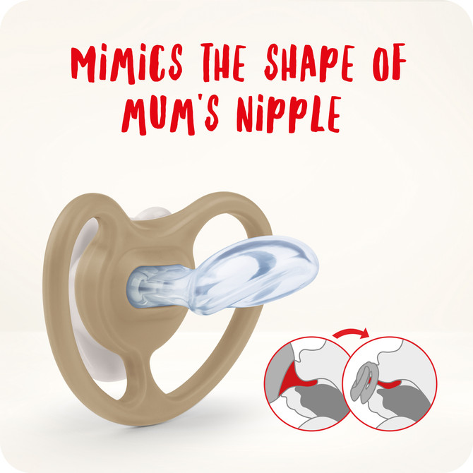 NUK Space Baby Dummy 0-6m, With Extra Ventilation, BPA-Free Silicone, 2 Pack - Assorted