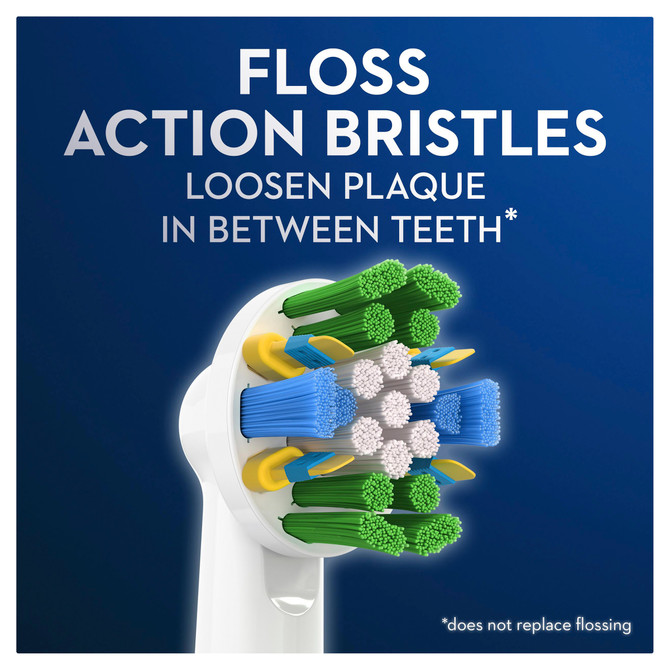 Oral-B Floss Action Clean White Electric Toothbrush Refills 3 Pack