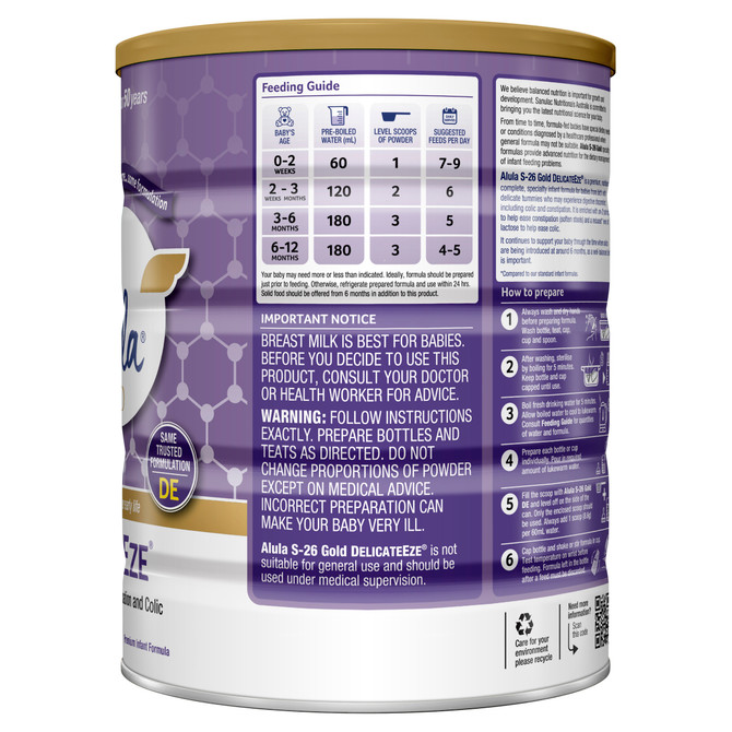 Alula S-26 Gold DelicateEze Infant Formula 0-12 Months 850g