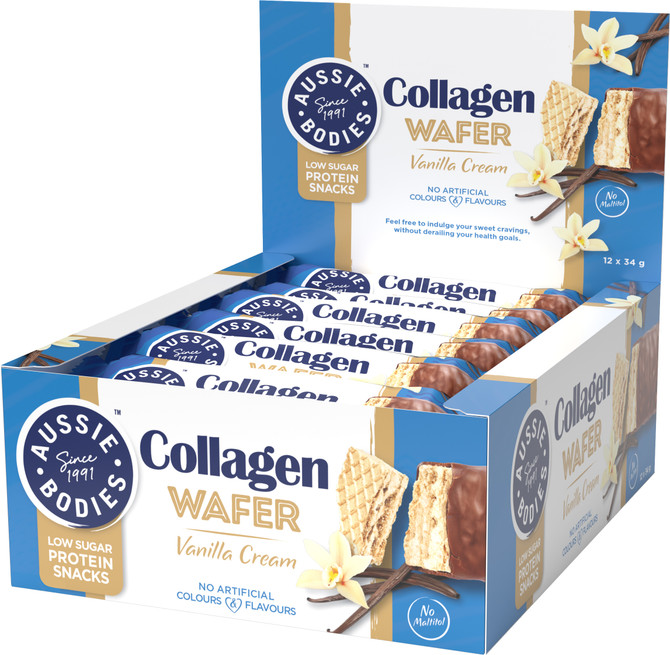 Aussie Bodies Collagen Wafer Bar Vanilla Cream 34g