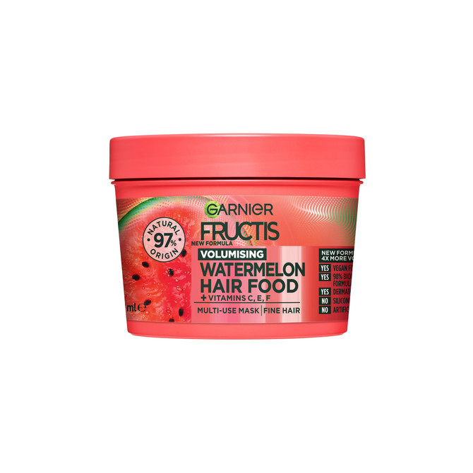Garnier Fructis Hair Food Volumising Watermelon Multi Use Treatment Mask for Fine Hair 390ml
