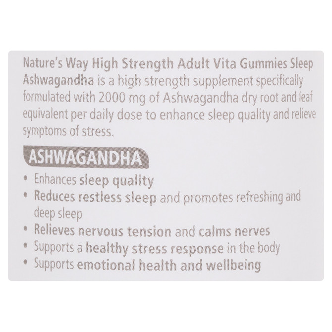 Nature's Way High Strength Adult Vita Gummies Sleep Ashwagandha 40's