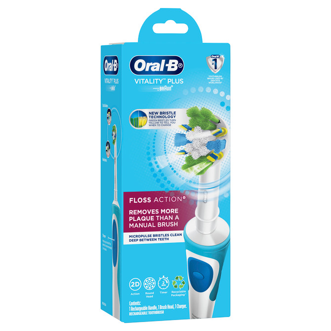 Oral-B Vitality Floss Action White Electric Toothbrush with charger