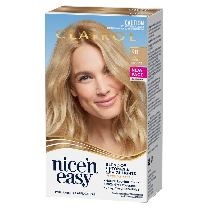 Clairol Nice 'N Easy 9B Natural Light Beige Blonde Permanent Hair Colour