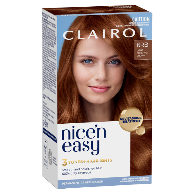Clairol Nice 'N Easy 6RB Natural Light Chestnut Brown Permanent Hair Colour