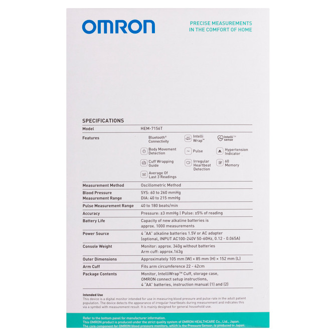 Omron HEM7156T Plus Blood Pressure Monitor