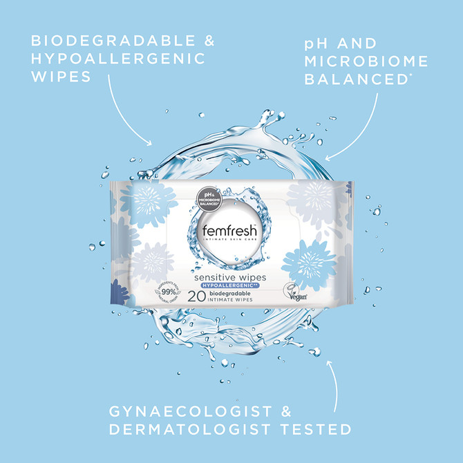 Femfresh Sensitive Wipes 20 Pack