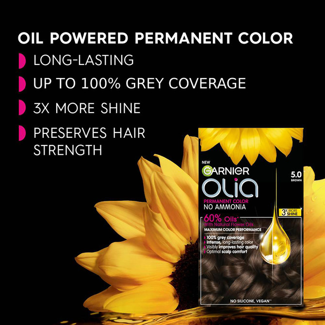 Garnier Olia 10.1 Light Ash Blonde Permanent Hair Colour No Ammonia, 60% Oils