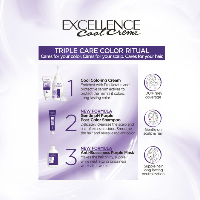 L'Oréal Paris Excellence Cool Crème Anti-Brass Hair Colour 4.11 Ultra Ash Brown