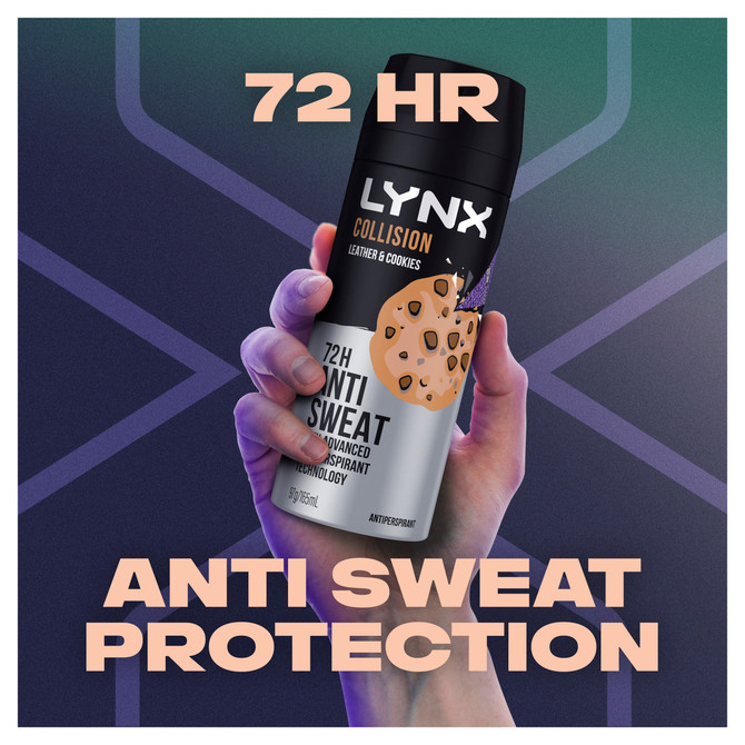 Lynx Antiperspirant Aerosol Collision Leather + Cookies 165 ML