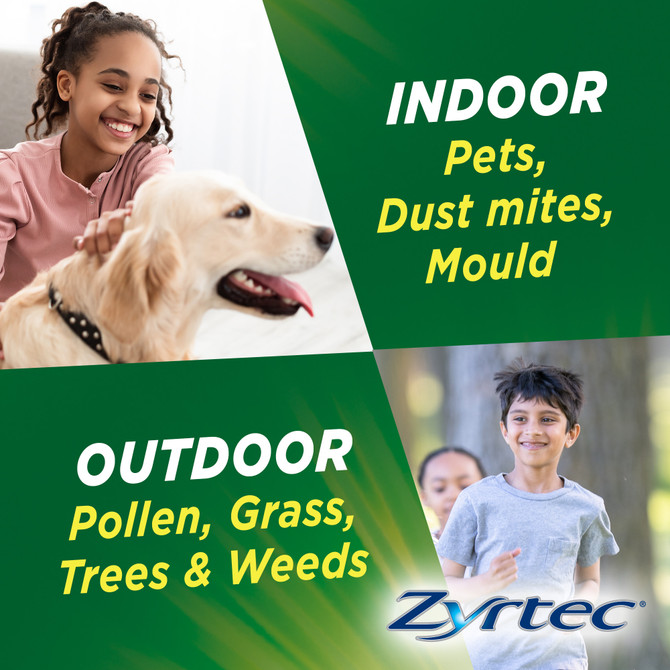 Zyrtec Kids Allergy & Hayfever Relief Antihistamine Grape Chewable Tablets 10 Pack