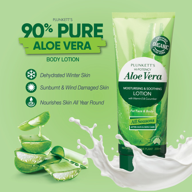 Plunkett's Hi-Potency Aloe Vera Moisturising & Soothing Lotion 200mL