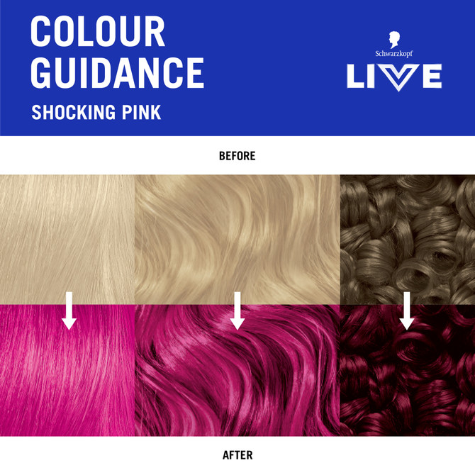 Schwarzkopf Live Colour Pink Hair Dye Shocking Pink Semi Permanent 75ml