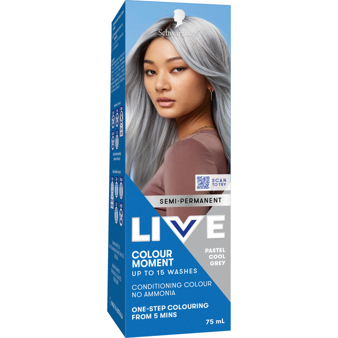 Schwarzkopf Live Colour Silver Hair Dye Cool Grey Semi Permanent 75ml
