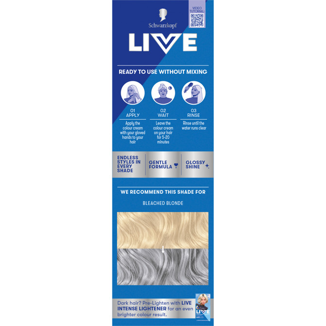 Schwarzkopf Live Colour Silver Hair Dye Cool Grey Semi Permanent 75ml