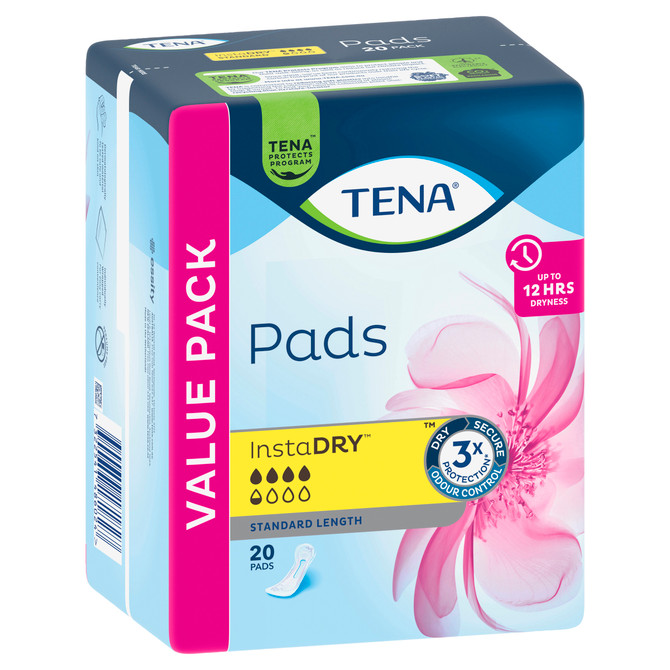 TENA Pads InstaDRY™ Standard Length 20 pack