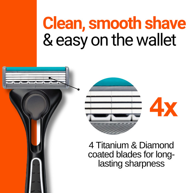 Schick Quattro Titanium 4 Razor Handle + 2 Refills