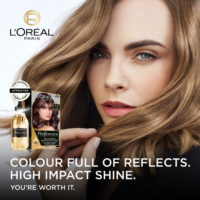 L'Oréal Paris Préférence Permanent Hair Colour - 5.21 Cool Iridescent Light Brown