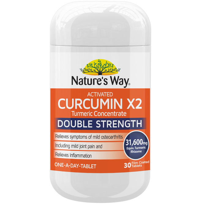 Nature's Way Activated Curcumin x2 Turmeric Concentrate Double Strength 31,600mg 30s
