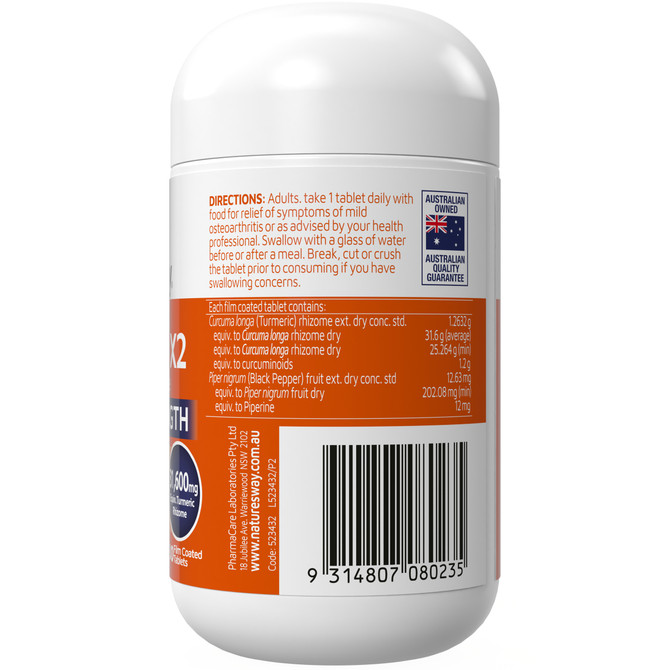 Nature's Way Activated Curcumin x2 Turmeric Concentrate Double Strength 31,600mg 30s